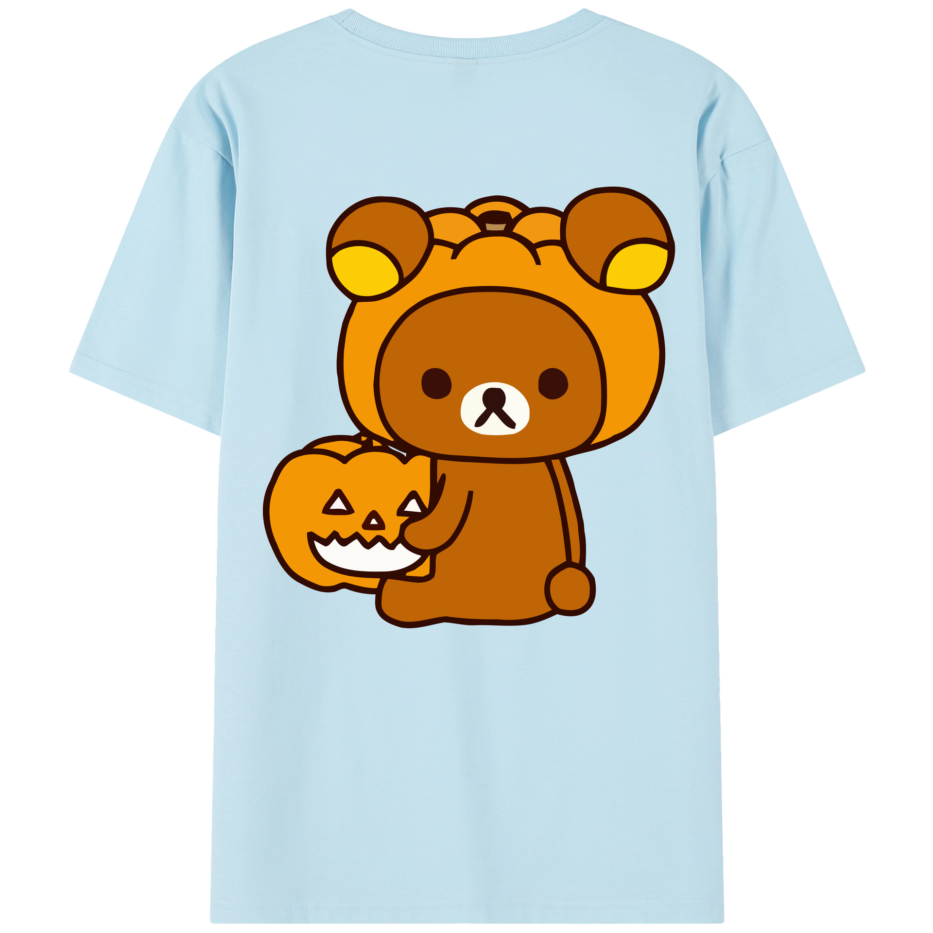 （画像用） リラックマ リラックマ キイロイトリ Rilakkuma Korilakkuma Kiiroitori 綿100％半袖Tシャツ（背面プリント）